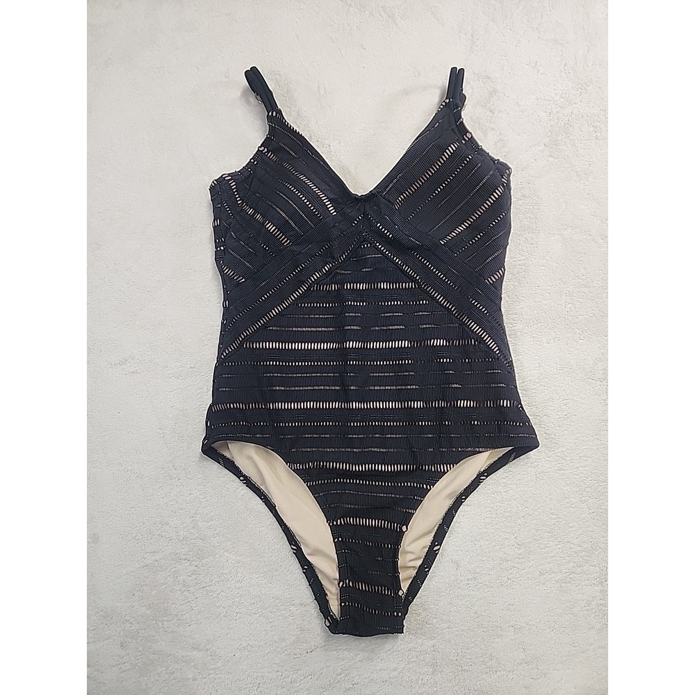 Kona‎ Sol Black Over Nude One Piece Swimsuit Size Large